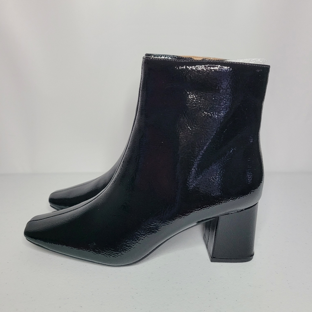 **FINAL SALE** Journee Collection Haylinn Black Patent Leather Ankle Boots